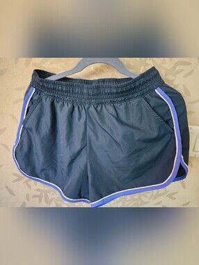 Athletic Works Black Women's Running Shorts with Purple Trim